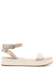 Tommy Hilfiger embroidered-logo platform sandals - Grün