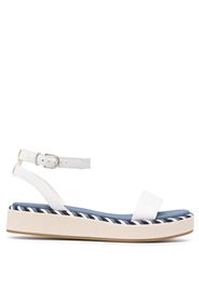 Tommy Hilfiger embroidered-logo platform sandals - Weiß