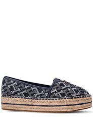 Tommy Hilfiger monogram-print flatform espadrilles - Blau