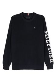 Tommy Hilfiger Junior Pullover mit Intarsien-Logo - Blau