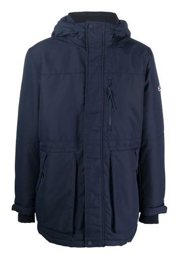 Tommy Jeans logo-embroidered padded hooded parka - Blau