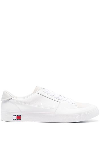 Tommy Jeans logo-detail low-top leather sneakers - Weiß
