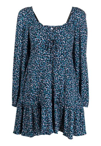 Tommy Jeans ditsy floral-print tiered dress - Blau