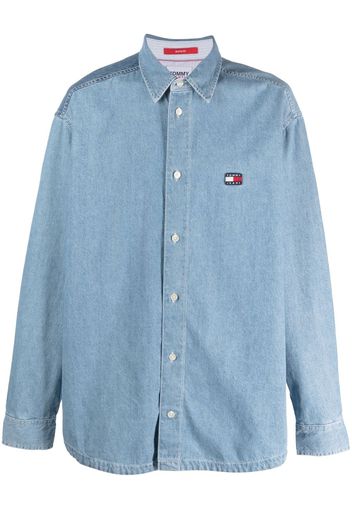 Tommy Jeans oversized two-tone denim shirt - Blau