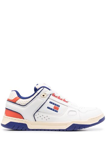 Tommy Jeans logo-motif leather sneakers - Weiß