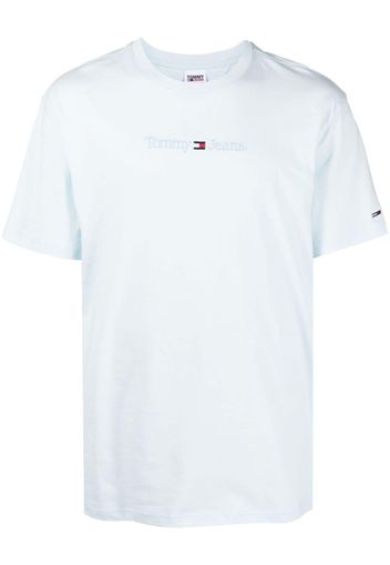 Tommy Jeans logo-embroidered cotton-jersey T-shirt - Blau