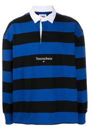 Tommy Jeans long-sleeve striped polo shirt - Schwarz