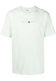 Tommy Jeans logo-embroidered cotton T-shirt - Grün