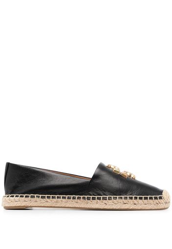 Tory Burch logo-plaque espadrilles - Schwarz