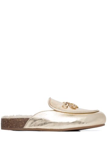 Tory Burch Tory Charm shearling mules - Gold