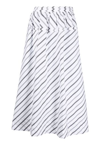 Tory Burch high-waist striped midi skirt - Weiß