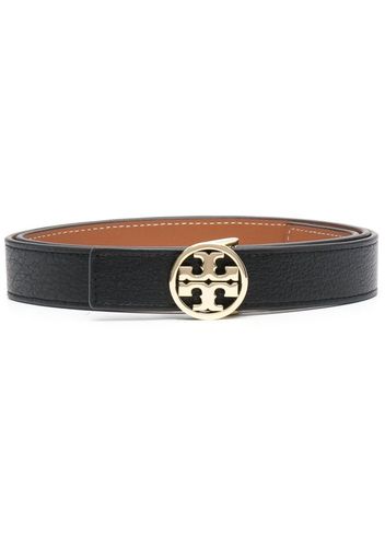 Tory Burch logo-plaque buckle belt - Schwarz