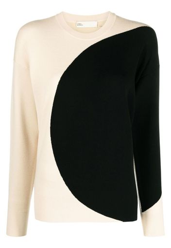 Tory Burch two-tone crew-neck jumper - Schwarz