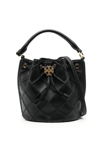 Tory Burch diamond-panel calf leather bucket bag - Schwarz