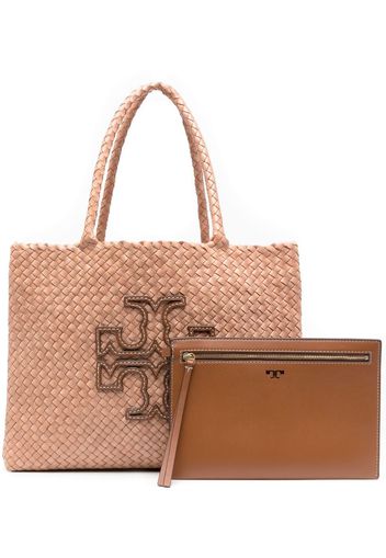 Tory Burch McGraw Dragon woven tote bag - Nude