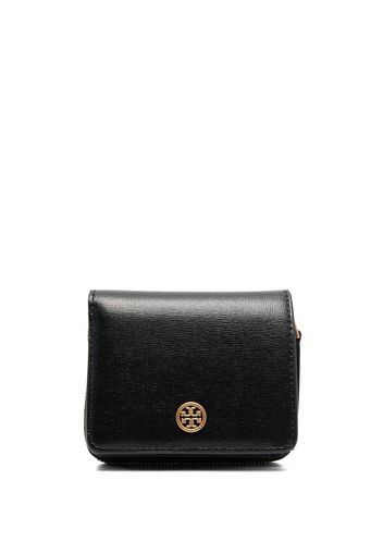 Tory Burch Robinson logo-plaque wallet - Schwarz