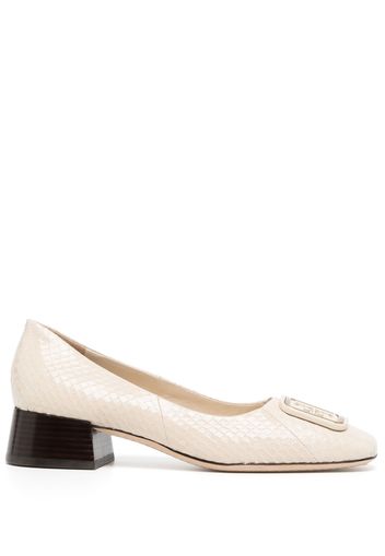 Tory Burch Georgia logo-plaque pumps - Nude