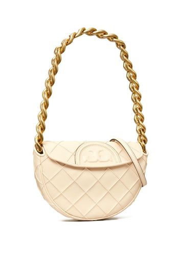 Tory Burch Mini Fleming crescent leather bag - Nude