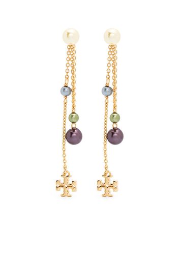 Tory Burch Kira Pearl Linear drop earrings - Gold