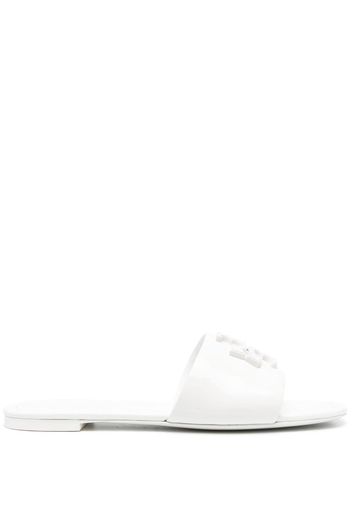 Tory Burch Eleanor patent-leather slides - Weiß