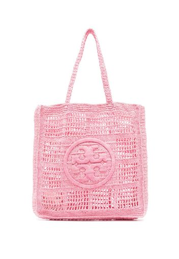 Tory Burch Ella crocheted-raffia tote bag - Rosa