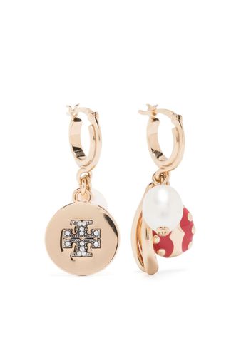 Tory Burch Double T pearl earrings - Gold