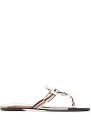 Tory Burch Sandalen mit Logo-Schild - Nude