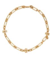 Tory Burch logo-plaque chain-link necklace - Gold