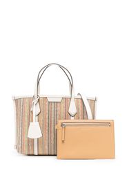 Tory Burch small Perry raffia tote bag - Nude