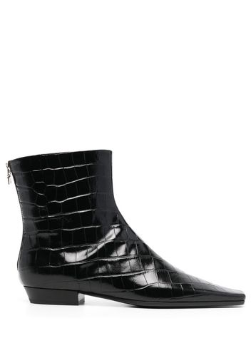 Totême crocodile-effect 25mm boots - Schwarz