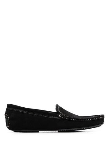 Totême almond-toe suede loafers - Schwarz