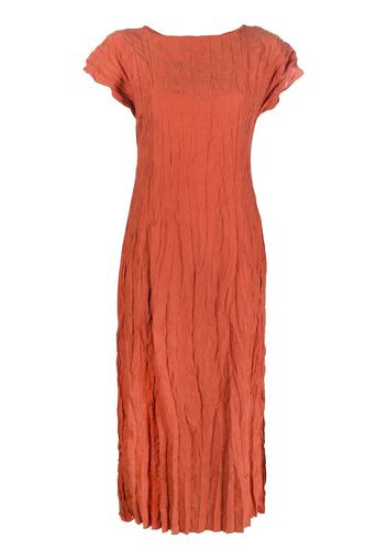 Totême crinkled cap-sleeve silk dress - Orange