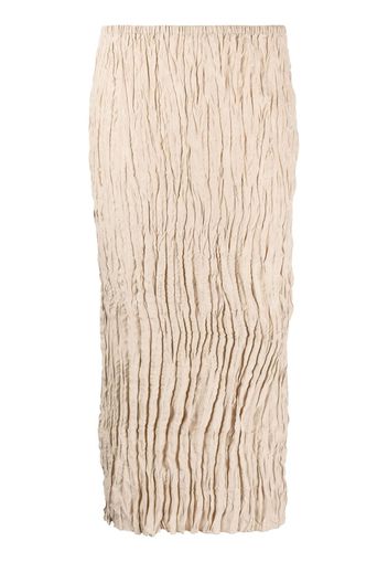 TOTEME crinkled high-waisted midi skirt - Nude