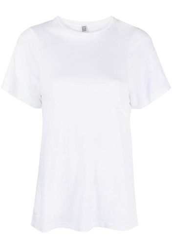 TOTEME crew-neck linen T-shirt - Weiß