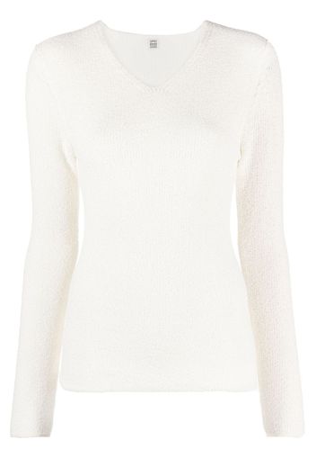 TOTEME V-neck knitted jumper - Weiß