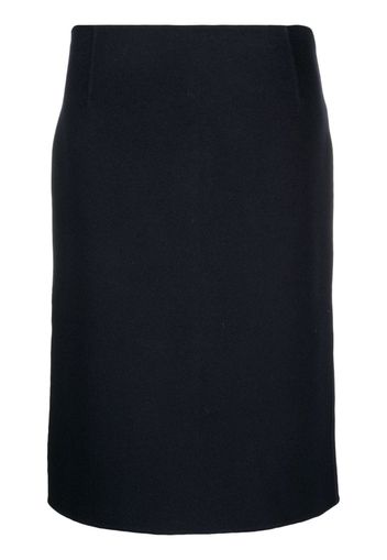 TOTEME side-slit wool straight skirt - Blau