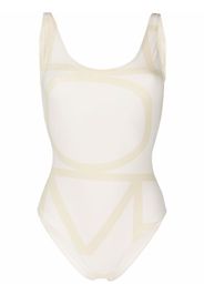 Totême logo-print swimsuit - Nude