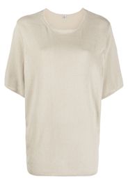 Totême short-sleeved silk T-shirt - Nude