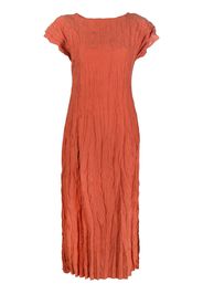 Totême crinkled cap-sleeve silk dress - Orange