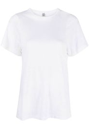 TOTEME crew-neck linen T-shirt - Weiß