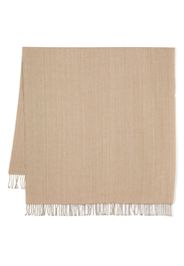 TOTEME stitch striped fringed scarf - Nude