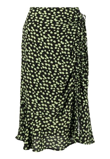 tout a coup floral-print tiered skirt - Schwarz