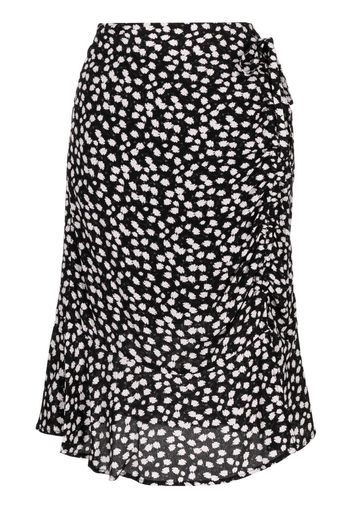 tout a coup floral-print tiered skirt - Schwarz