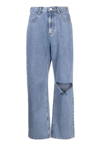 tout a coup ripped wide-leg trousers - Blau