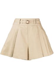 tout a coup belt pleated shorts - Braun