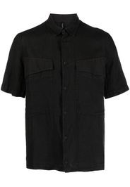 Transit short-sleeve linen-cotton shirt - Schwarz