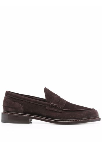 Tricker's almond-toe suede loafers - Braun