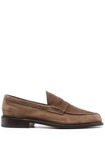 Tricker's penny-slot calf-suede loafers - Braun