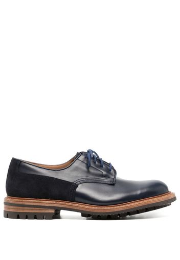 Tricker's panelled lace-up derby shoes - Blau