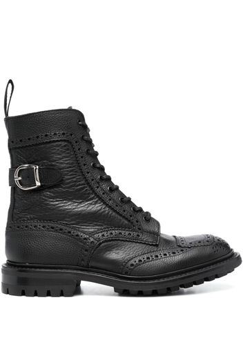 Tricker's lace-up leather ankle boots - Schwarz